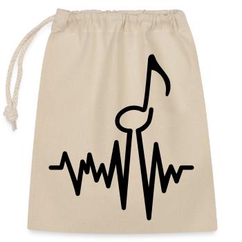 musique - Sac cadeau en coton avec cordon (25 x 30 cm) - nature - Devant