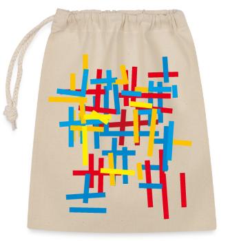 Abstract - Patterns / Bauhaus - Closable cotton gift bag (25x30cm) - nature - Front