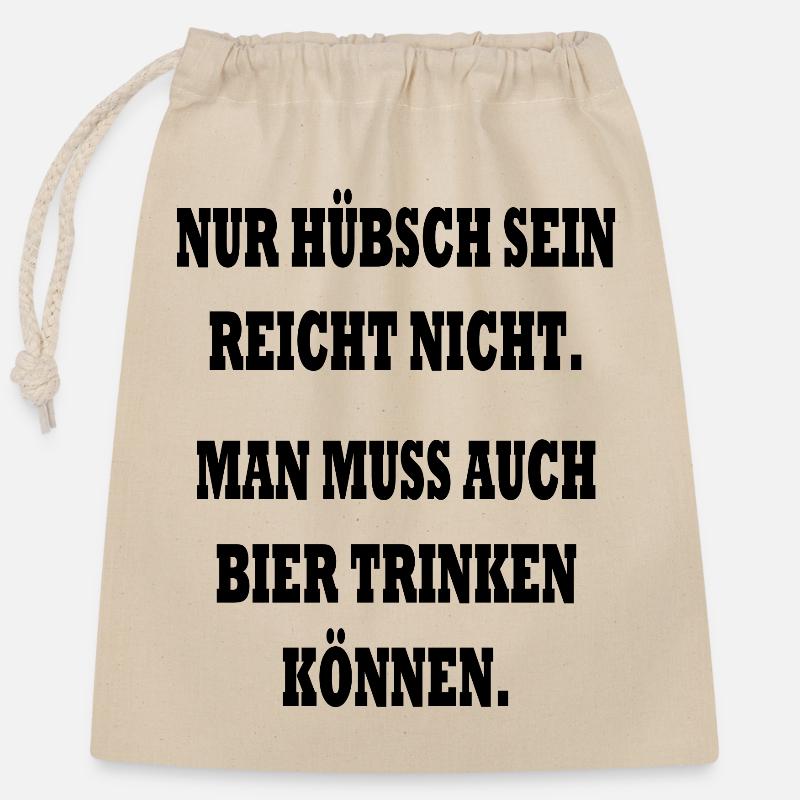Hübsch Mädchen - Verschließbarer Geschenkbeutel aus Baumwolle (25x30cm) - Natur