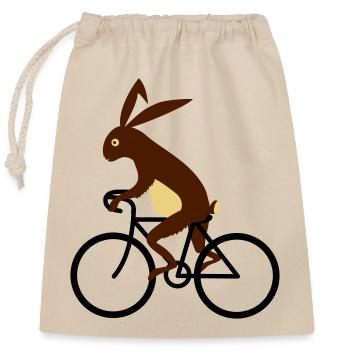 hare - Closable cotton gift bag (25x30cm) - nature - Front