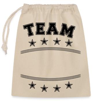 Cadre de texte du nom - Sac cadeau en coton avec cordon (25 x 30 cm) - nature - Devant