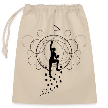 Bouldering design - Closable cotton gift bag (25x30cm) - nature - Front