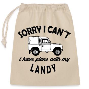 Defender Landy Sorry I cant - Verschließbarer Geschenkbeutel aus Baumwolle (25x30cm) - Natur - Vorne