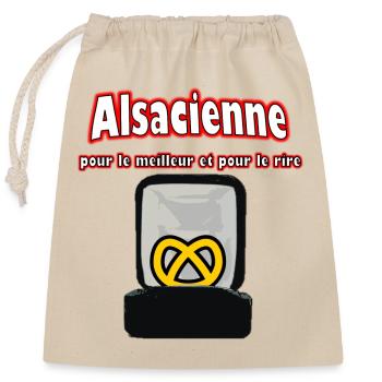 Alsacienne pour le meilleur et pour le rire - Sac cadeau en coton avec cordon (25 x 30 cm) - nature - Devant