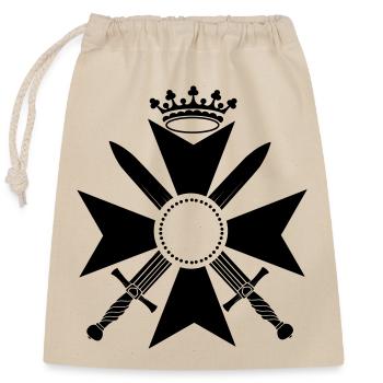 Croix militaire avec deux épées et couronne - Sac cadeau en coton avec cordon (25 x 30 cm) - nature - Devant