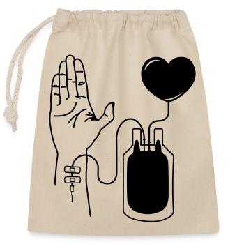 Donner du sang - Sac cadeau en coton avec cordon (25 x 30 cm) - nature - Devant