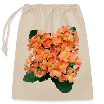 FLEURS PRINTANIÈRES (orange) - Sac cadeau en coton avec cordon (25 x 30 cm) - nature - Devant