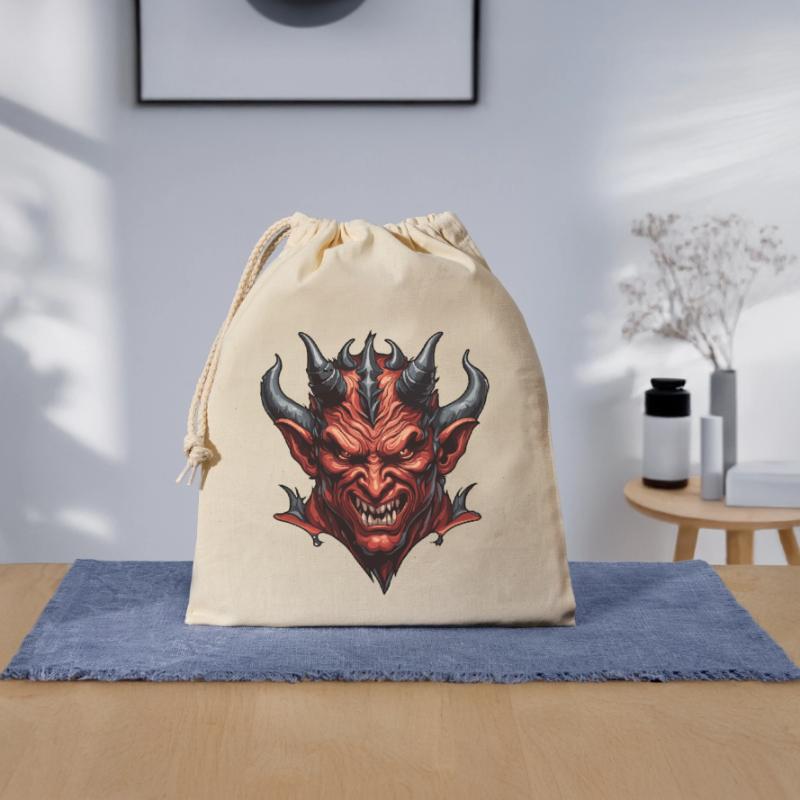 Devil / Hell / Horror / Devilish / Evil Closable cotton gift bag (25x30cm)