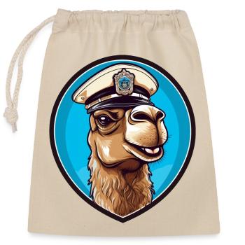 Police des chameaux - Sac cadeau en coton avec cordon (25 x 30 cm) - nature - Devant