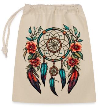 Tattoo Style - Dream Catcher - Closable cotton gift bag (25x30cm) - nature - Front