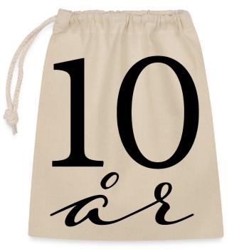 Birthday - Closable cotton gift bag (25x30cm) - nature - Front