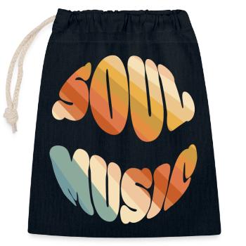 Soul Music - 70s Style - Verschließbarer Geschenkbeutel aus Baumwolle (25x30cm) - Navy - Vorne
