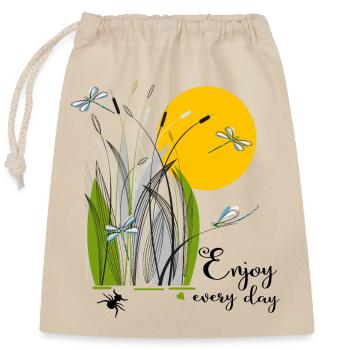 Profitez de chaque jour - Sac cadeau en coton avec cordon (25 x 30 cm) - nature - Devant