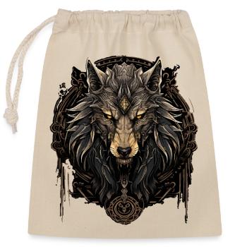 Wikinger Wolf Odins Wölfe Viking Valhalla - Verschließbarer Geschenkbeutel aus Baumwolle (25x30cm) - Natur - Vorne
