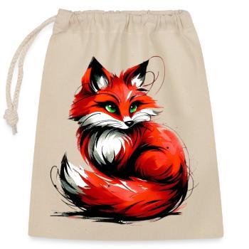Fox - Closable cotton gift bag (25x30cm) - nature - Front
