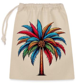 Palme - Verschließbarer Geschenkbeutel aus Baumwolle (25x30cm) - Natur - Vorne