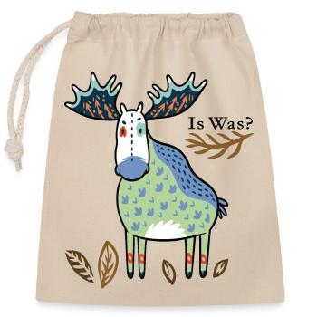 Le cerf, c’est quoi ? - Sac cadeau en coton avec cordon (25 x 30 cm) - nature - Devant