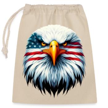 Aigle - Sac cadeau en coton avec cordon (25 x 30 cm) - nature - Devant