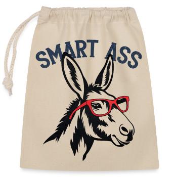 Smart Ass - Closable cotton gift bag (25x30cm) - nature - Front