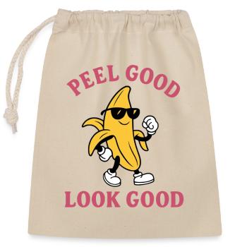 Peel Good Look Good - Closable cotton gift bag (25x30cm) - nature - Front