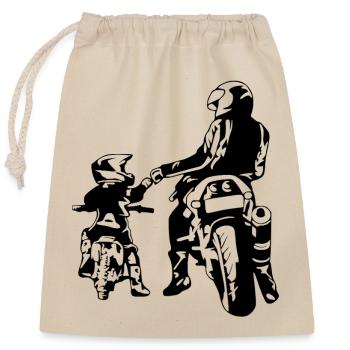 Crâne de hors-la-loi Gangs d’autoroutes Mort de motard - Sac cadeau en coton avec cordon (25 x 30 cm) - nature - Devant