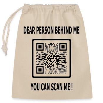 Scannez-moi pour trouver de la motivation - Sac cadeau en coton avec cordon (25 x 30 cm) - nature - Devant