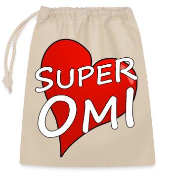 Super Mamie - Sac cadeau en coton avec cordon (25 x 30 cm) - nature - Devant