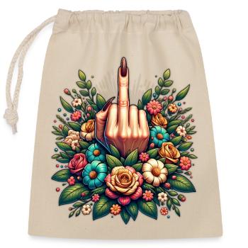 Floral Rebellion - Verschließbarer Geschenkbeutel aus Baumwolle (25x30cm) - Natur - Vorne