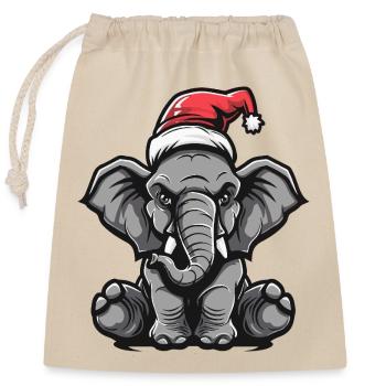 Mammoth Christmas - Closable cotton gift bag (25x30cm) - nature - Front