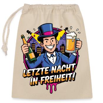 Last Night Freedom Party - Closable cotton gift bag (25x30cm) - nature - Front