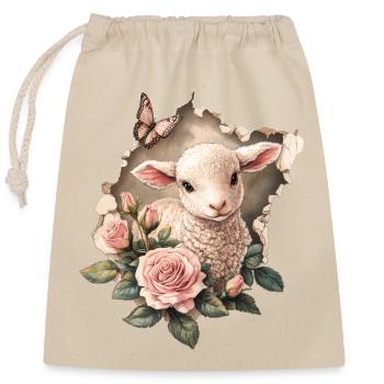 Sweet lamb - Closable cotton gift bag (25x30cm) - nature - Front