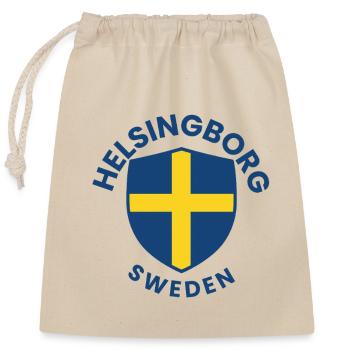 Helsingborg Shield Crest - Closable cotton gift bag (25x30cm) - nature - Front