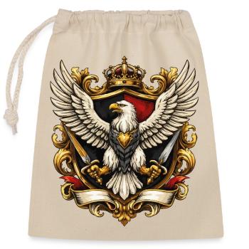 Imperial Eagle with Crown and Swords - Closable cotton gift bag (25x30cm) - nature - Front