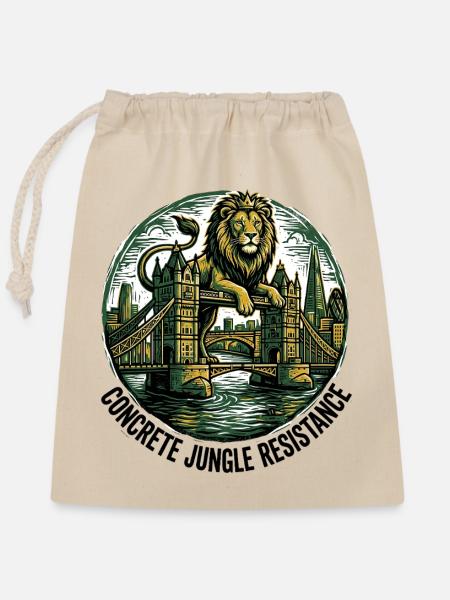 Concrete Jungle Resistance - Verschließbarer Geschenkbeutel aus Baumwolle (25x30cm) - Natur