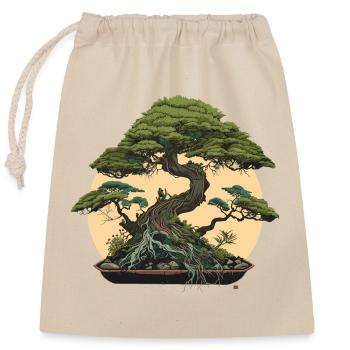 Moonlit Bonsai Tree - Closable cotton gift bag (25x30cm) - nature - Front