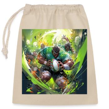Rugby Rage - Closable cotton gift bag (25x30cm) - nature - Front