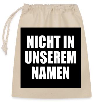 Pas en mon nom - Sac cadeau en coton avec cordon (25 x 30 cm) - nature - Devant