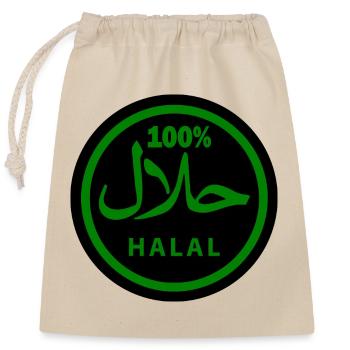 Halal - Closable cotton gift bag (25x30cm) - nature - Front
