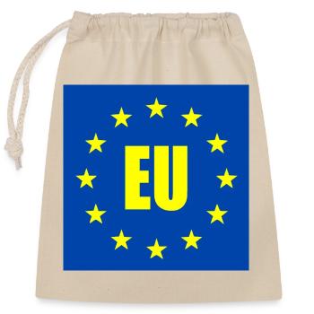 EU - Europe - Closable cotton gift bag (25x30cm) - nature - Front