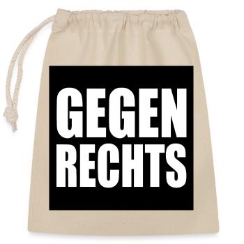 Gegen rechts - Verschließbarer Geschenkbeutel aus Baumwolle (25x30cm) - Natur - Vorne