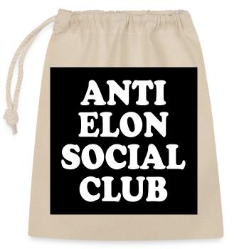 anti elon social club - Closable cotton gift bag (25x30cm) - nature - Front