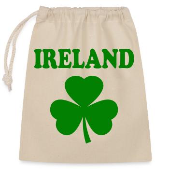Irland kleeblatt - Verschließbarer Geschenkbeutel aus Baumwolle (25x30cm) - Natur - Vorne