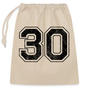 Number 30 - Closable cotton gift bag (25x30cm) - nature - Front