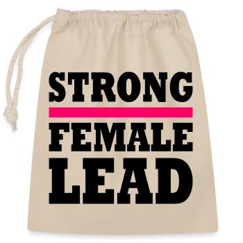 Strong female lead - Sac cadeau en coton avec cordon (25 x 30 cm) - nature - Devant