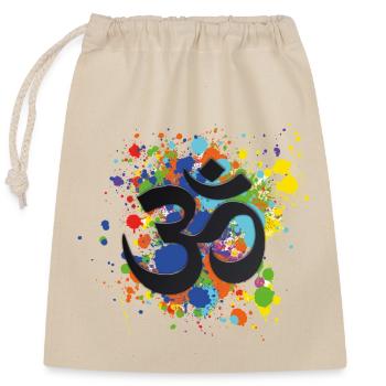 OM Symbol - Verschließbarer Geschenkbeutel aus Baumwolle (25x30cm) - Natur - Vorne