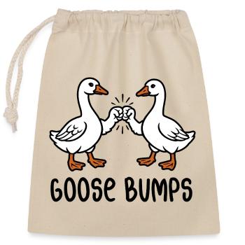 Goose bumps - Geese with Fistbump - Word Game - Closable cotton gift bag (25x30cm) - nature - Front