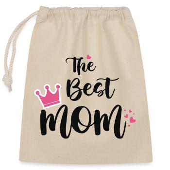 The Best Mom - Closable cotton gift bag (25x30cm) - nature - Front