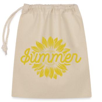 Sunflower - Summer - Sun - Good Mood - Closable cotton gift bag (25x30cm) - nature - Front