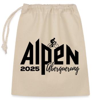 Alpenüberquerung Alpen Überquerung 2025 Rad - Verschließbarer Geschenkbeutel aus Baumwolle (25x30cm) - Natur - Vorne