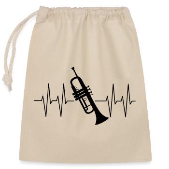 I play trumpet heartbeat with trumpet - Closable cotton gift bag (25x30cm) - nature - Front